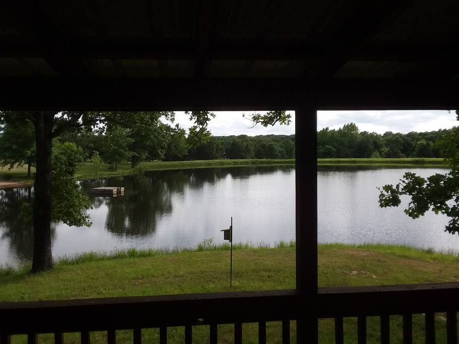 view from cabin of lake