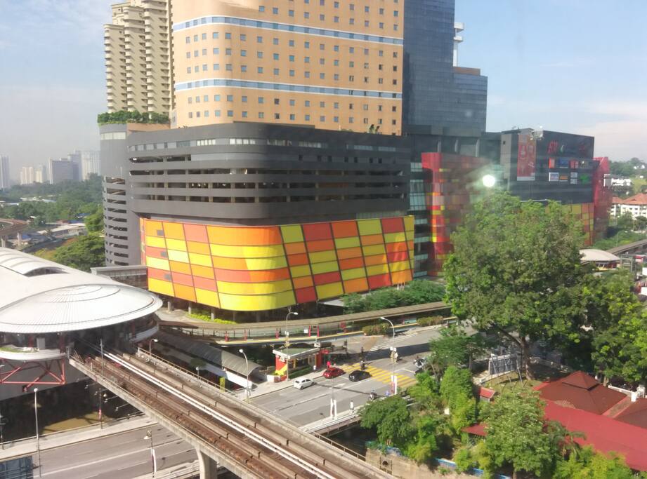 View just outside my apartment, with transport, shops, restaurants, etc just 1 minute away!