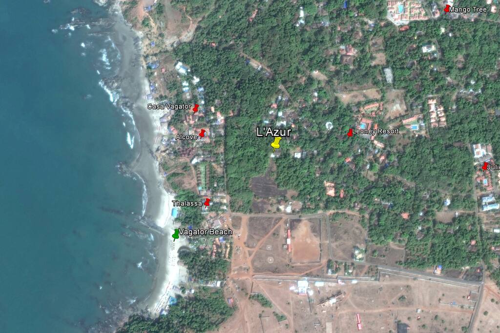 300m from Little Vagator Beach