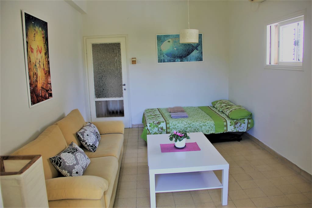 Your room has a double bed as well as a living area.