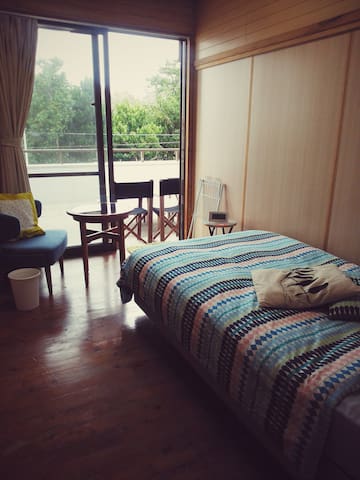 Cozy room with a large balcony. Convenient place.