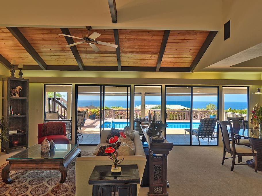 Living Room with assign antiques, great view!