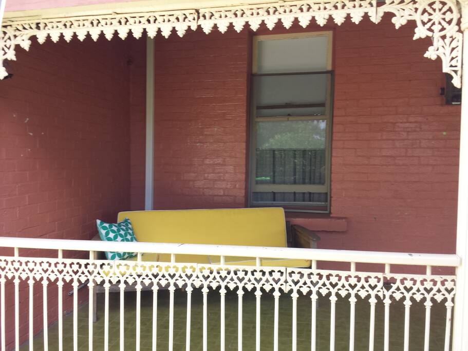 Relax awhile on the antique daybed
