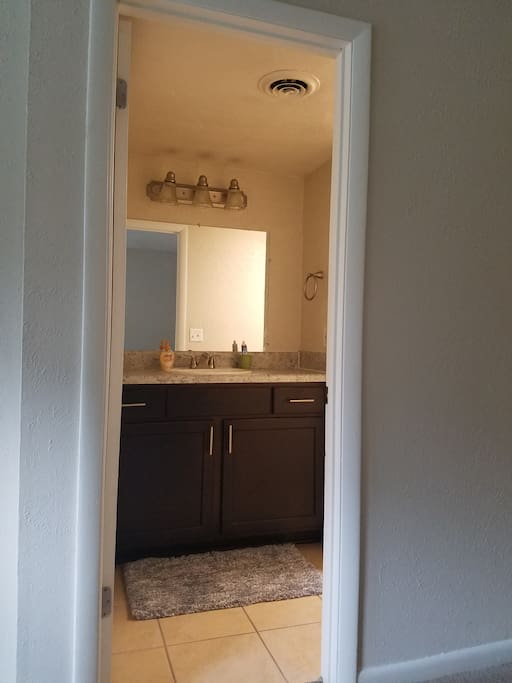 Bathroom vanity area