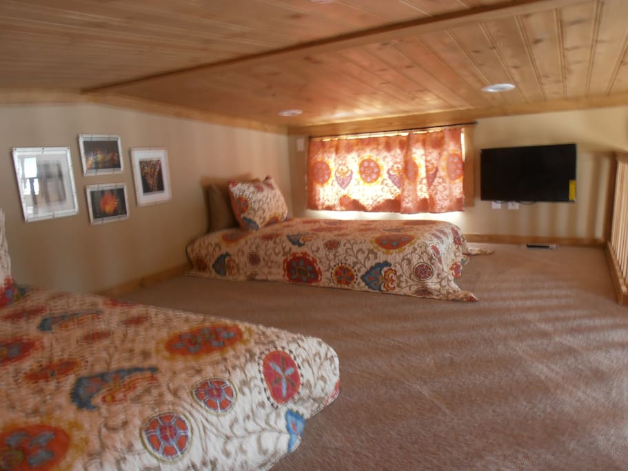 View of Loft with single beds & smart TV