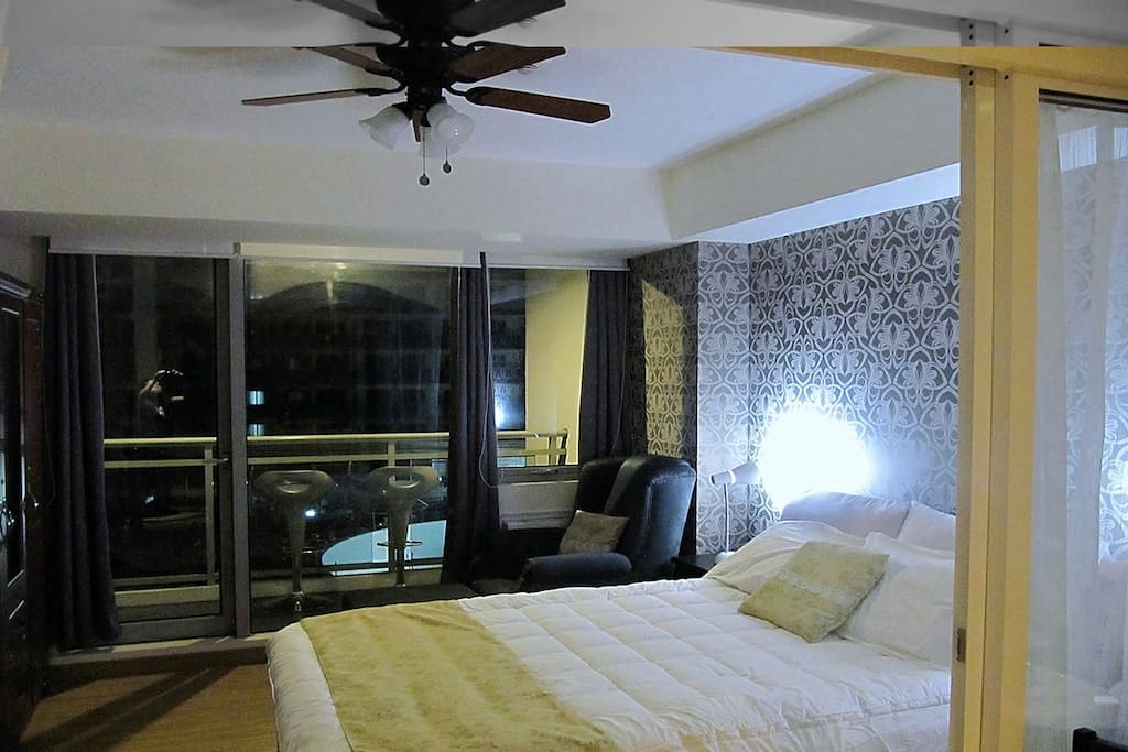 The Bedroom with beach view balcony
