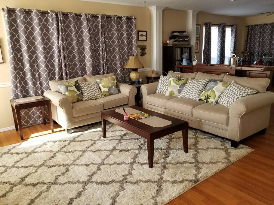 Downstairs living room primarily used for and by guests