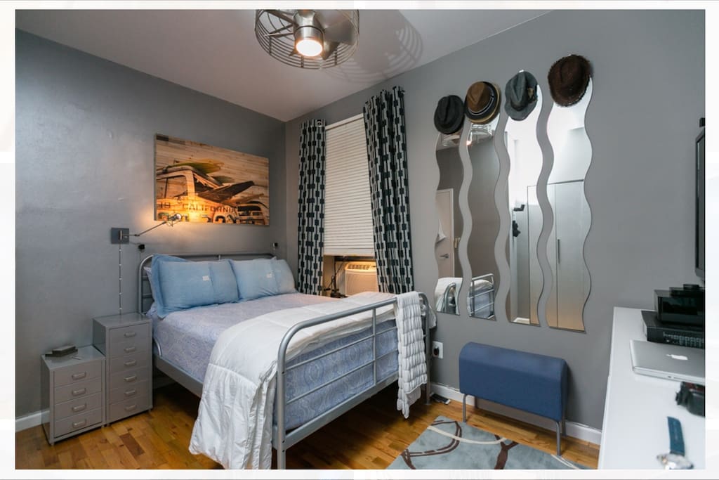 Beautifully appointed bedroom with Queen sized bed, air conditioning , 50" plasma screen, surround sound with blue tooth connectivity enabling you to play your own music from your phone, remote controlled ceiling fan and the promise of a quiet setting for a restful nights sleep.