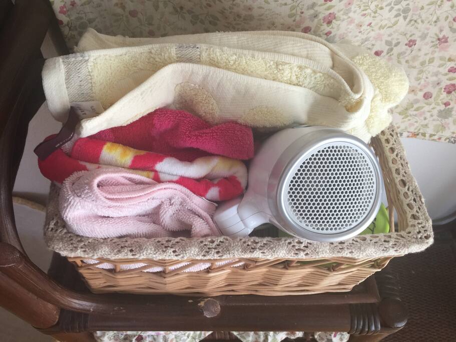 Dryer, towel are free to use as you like at the guest room. In the below drawer, the additional sheet and towel are kept, so as the guest can use.