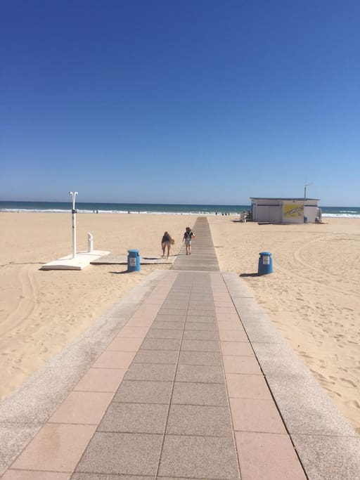 As you enter the beach