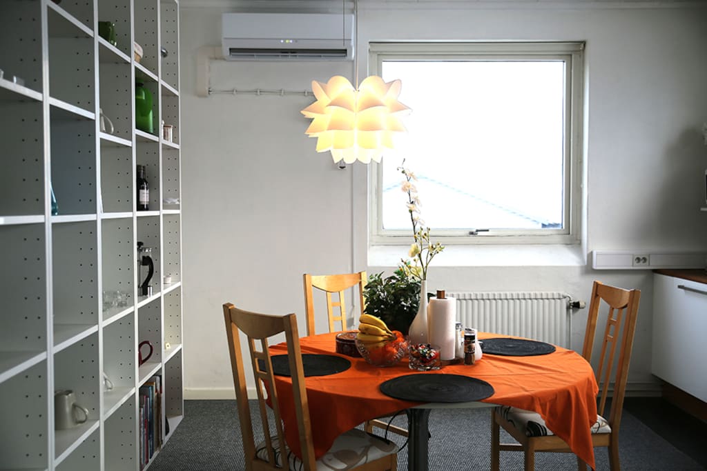 Dinner table and heater/air-con