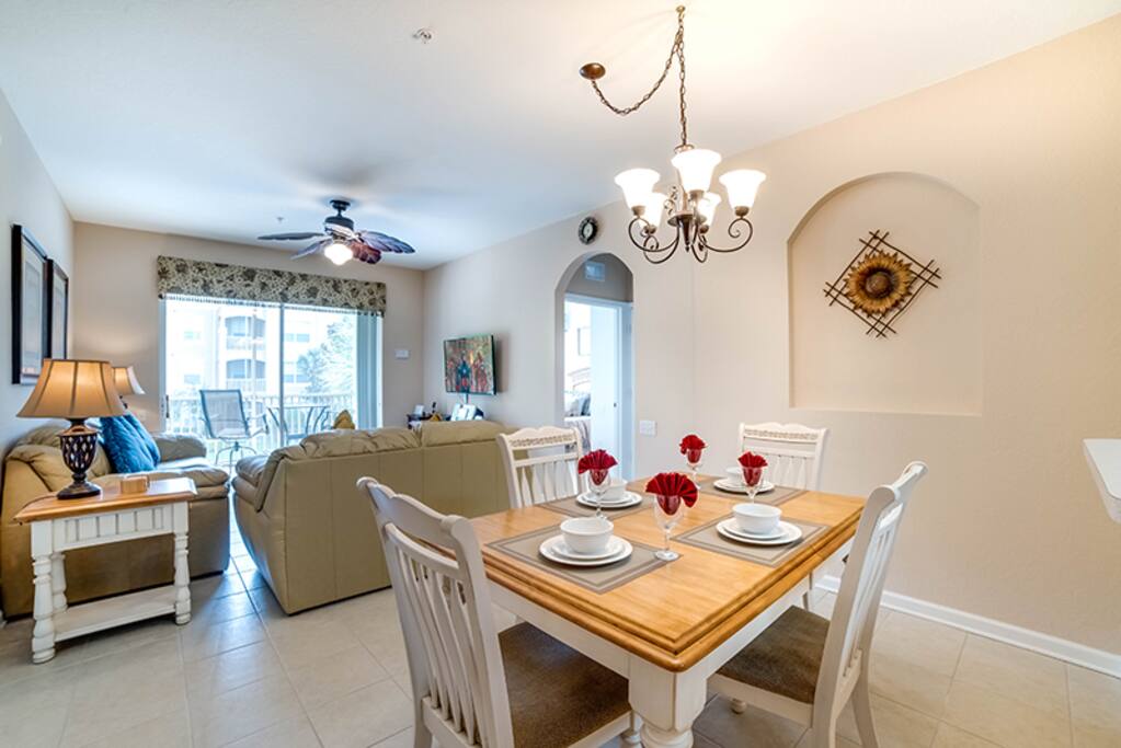 Enjoy a meal with your family at your dining room table