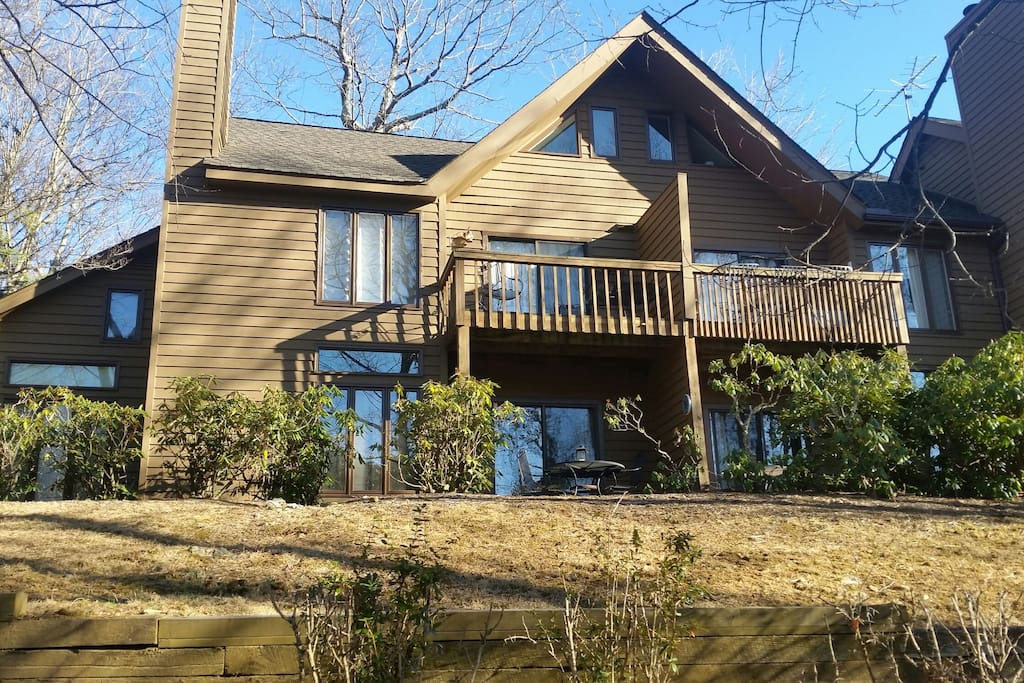 Back view of our condo. Unit is on the bottom level on the left.