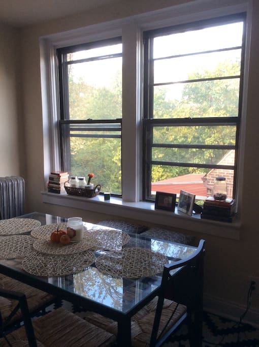 Dining table in living room
