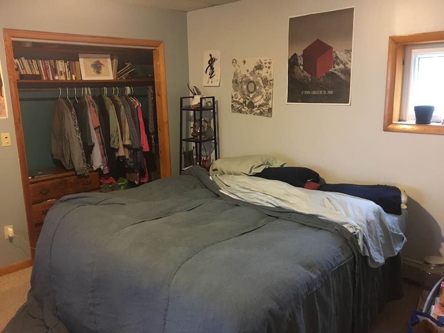 California king size bed! Quiet, private room with bathroom nearby.