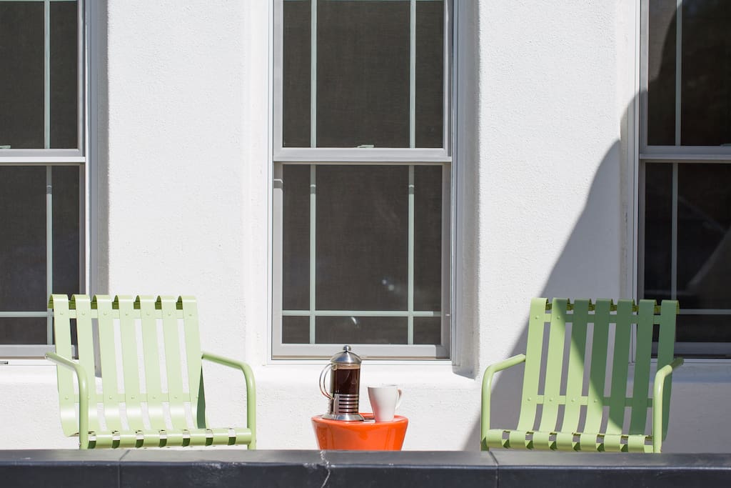 Breakfast on the front porch is fabulous. You might see neighbors walking their goat. Really.
