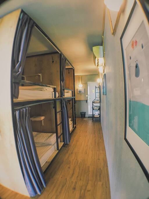 4 super single beds and you own your privacy bunker bed curtains.