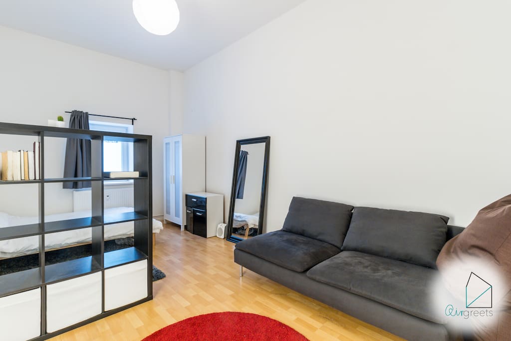 A wonderful spacious studio apartment welcomes you.