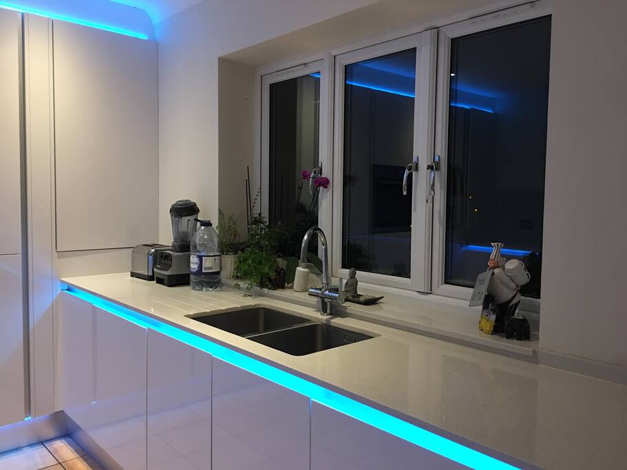 The kitchen over looking the garden