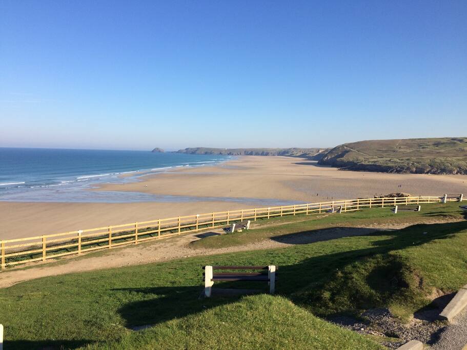 Stunning three mile beach, view from the coastal path outside the cottage