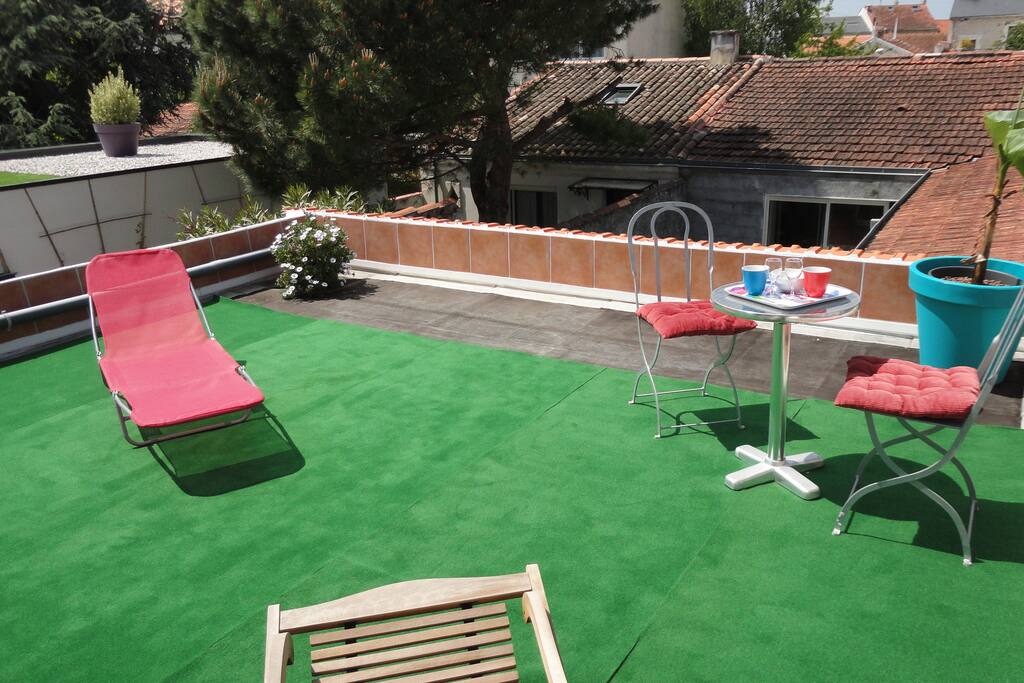 terrasse privée de la chambre à l'étage