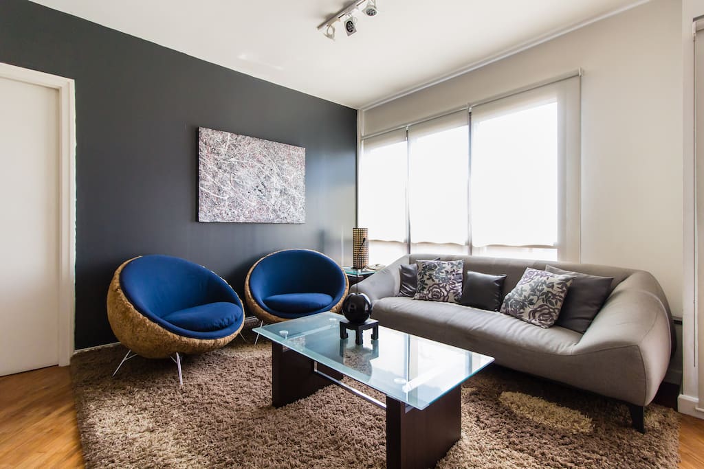 Cozy living room. Apartment has fast internet and cable