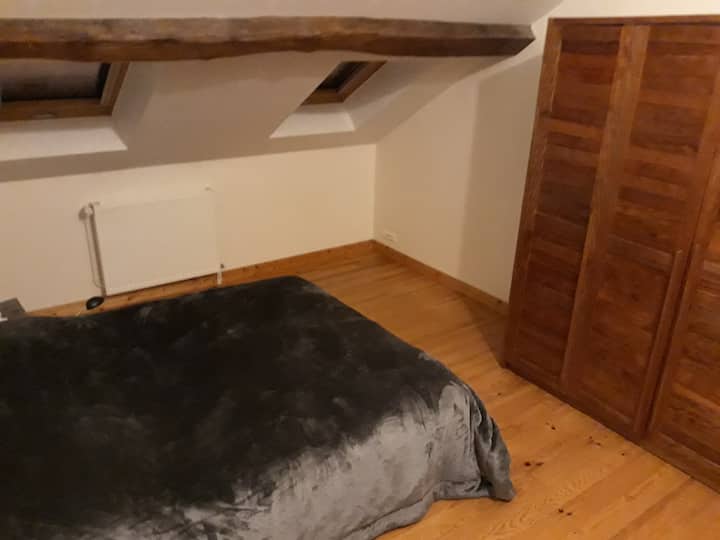 velika soba od 15 m2 s  velikim bračnim krevetom. 