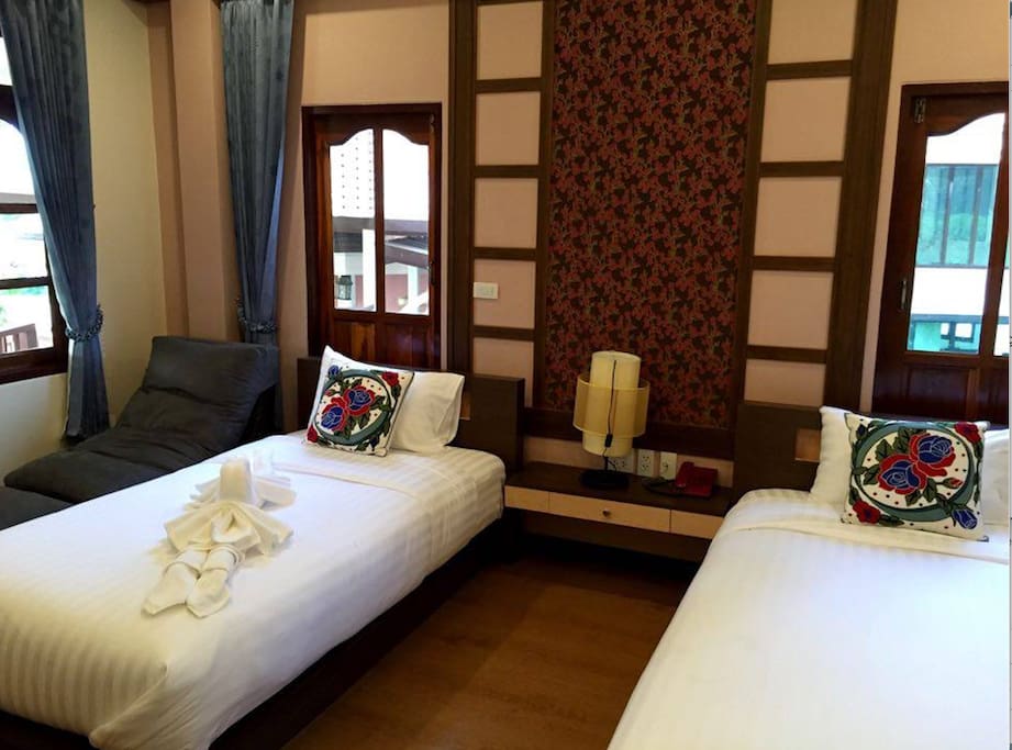 We also have twin-bed rooms