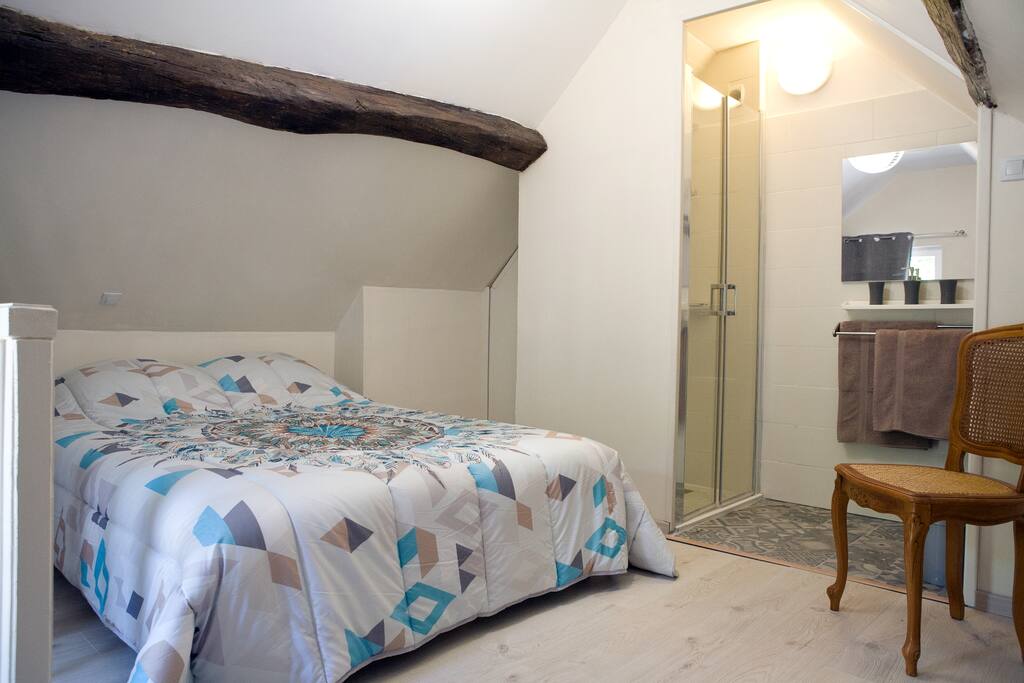 Chambre Ouriel et sa douche