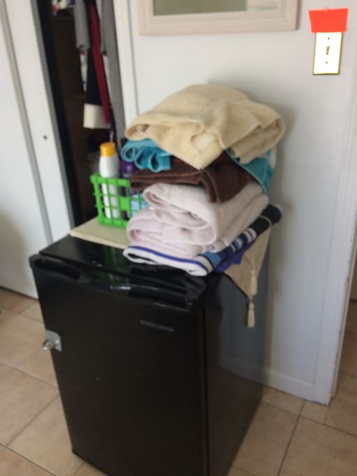 Single refrigerator in the room