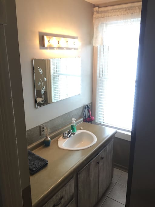 The view of the washroom from the entrance.