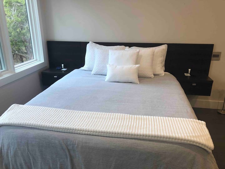 Comfy Queen size bed. 