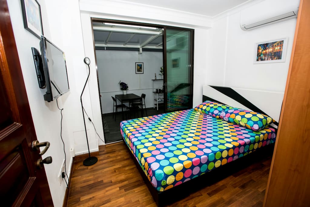 Large bed room with wardrobe