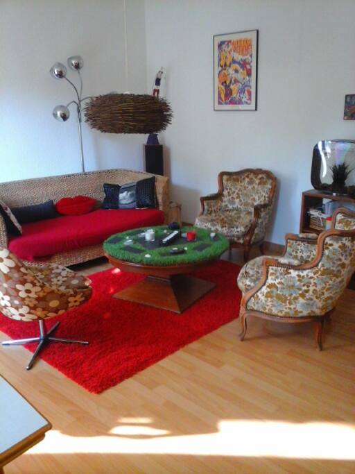 le salon qui donne sur le jardin