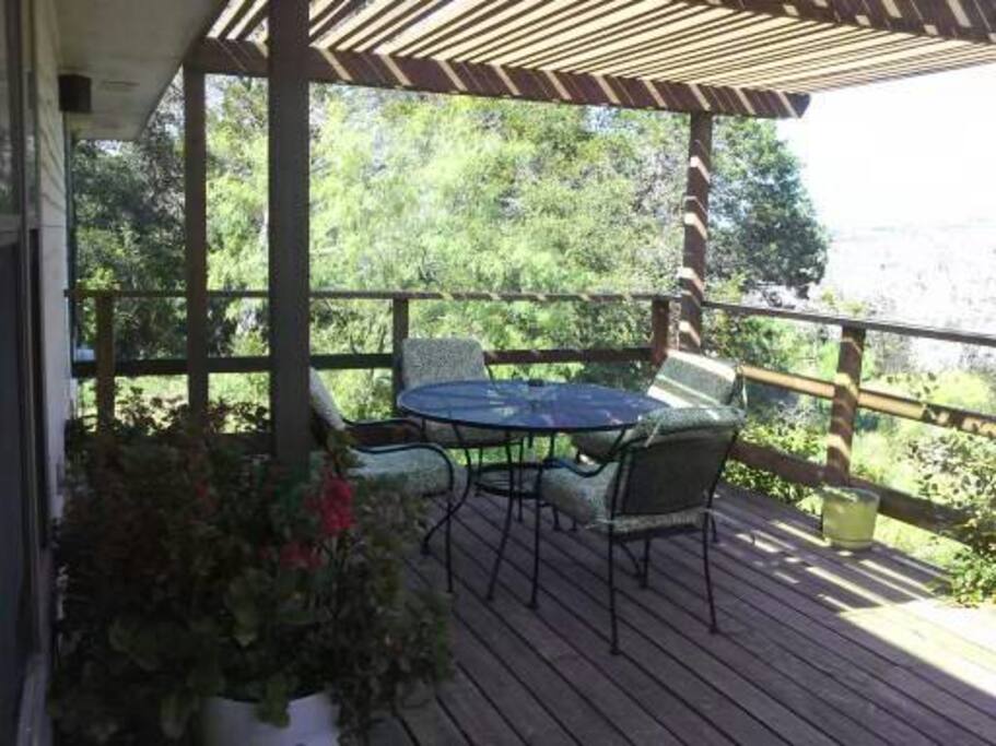 Covered deck to enjoy the country air.