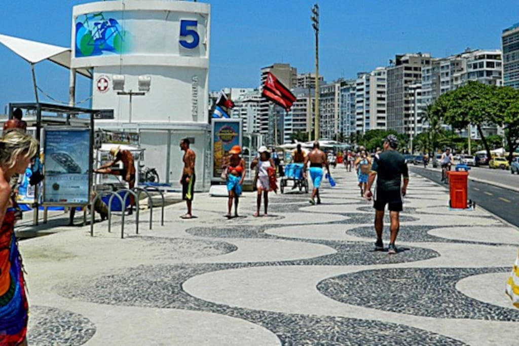 Copacabana Beach Posto 5, one block from the apartment