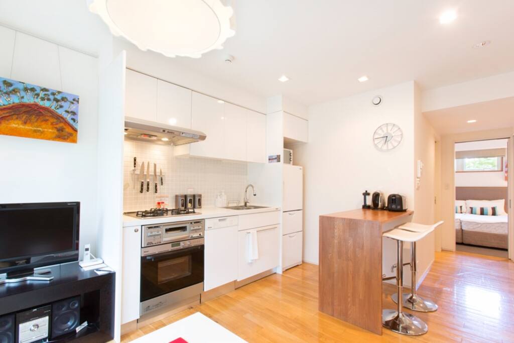 Dining room and kitchen
