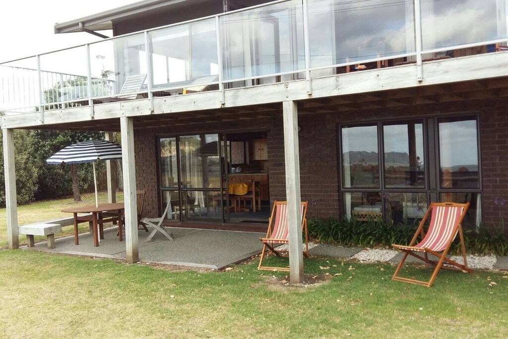 Living outdoors downstairs.