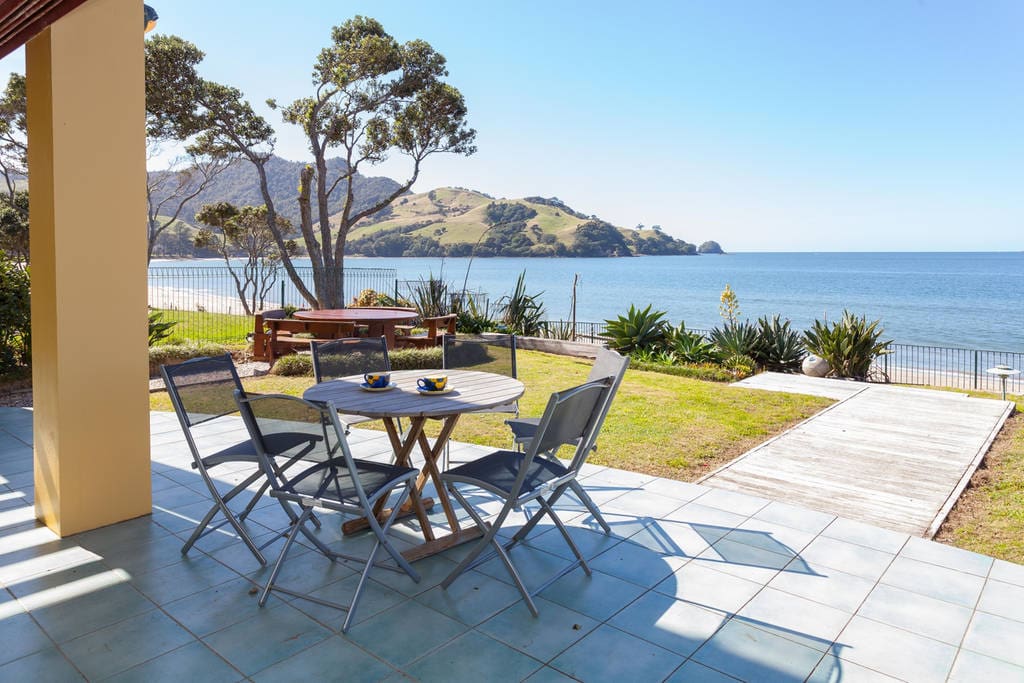 Patio area on the beach front