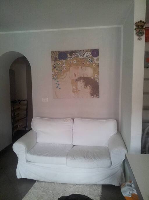 Sofa in the kitchen/living area