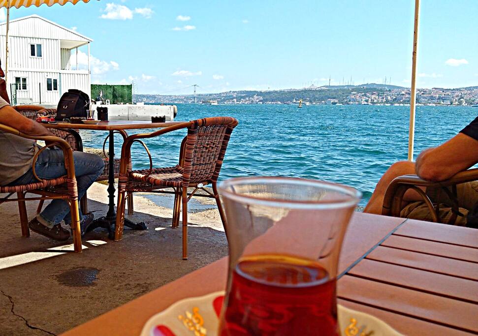 This is the embankment of the Bosphorus. It takes only five minutes to go there on foot from our house.