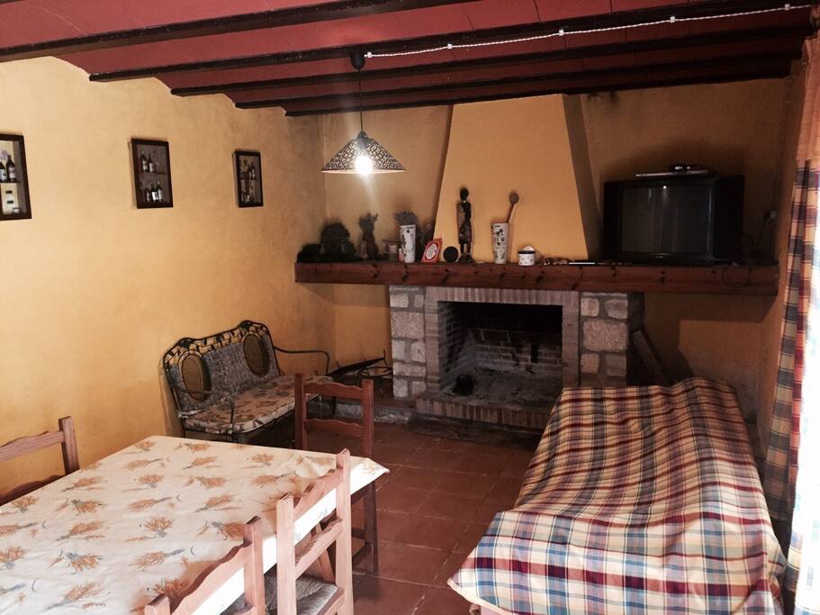Salón con chimenea