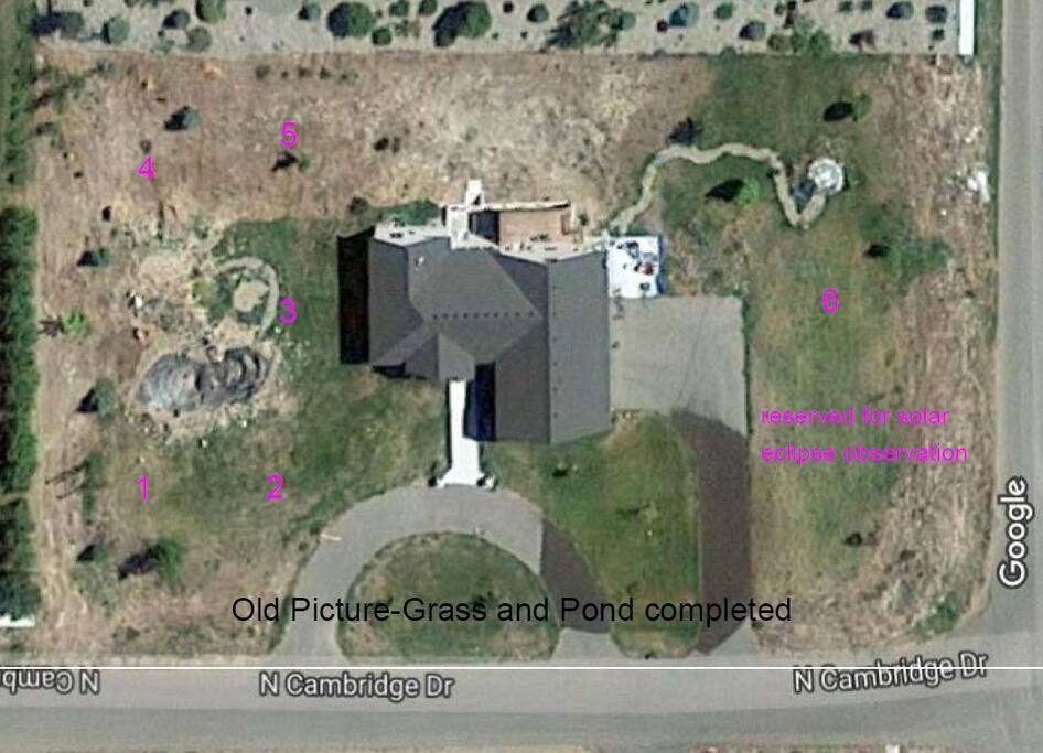 This is an older picture. All areas have grass and pond is completed.