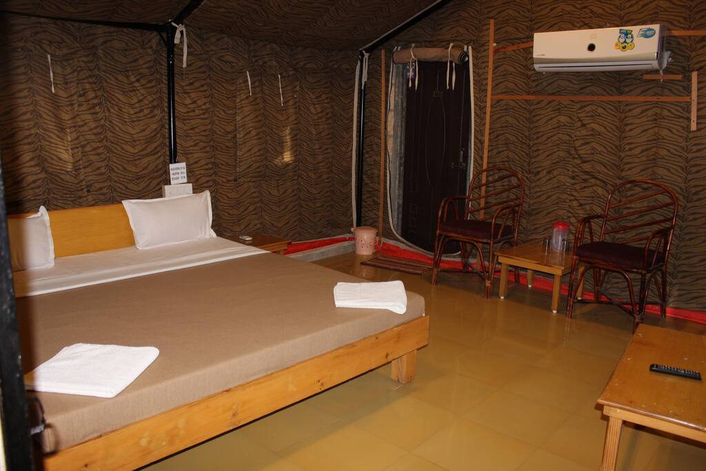 Inside tent