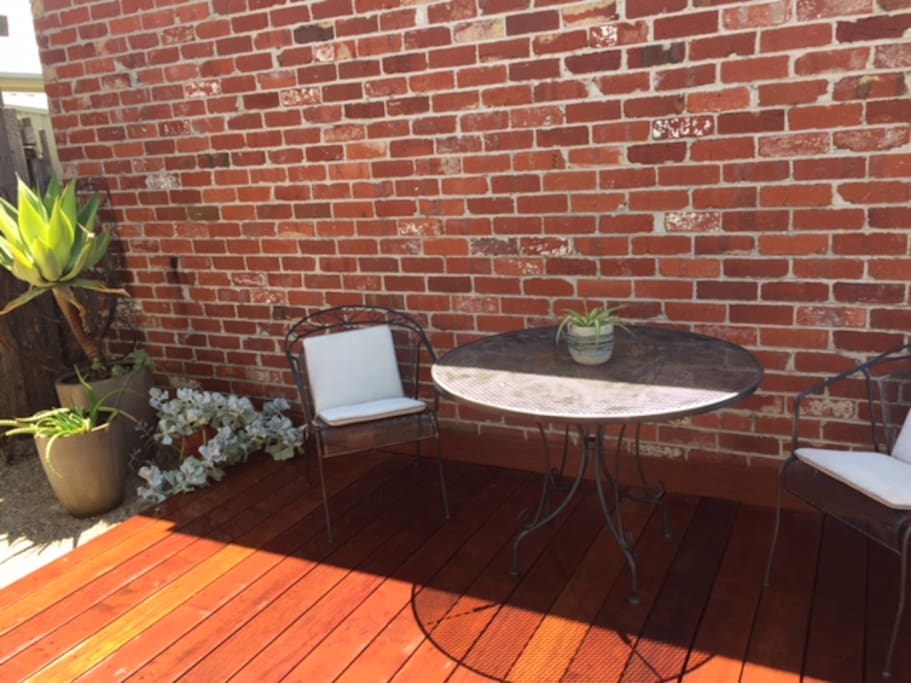 Personal outside deck to enjoy the sun & shade