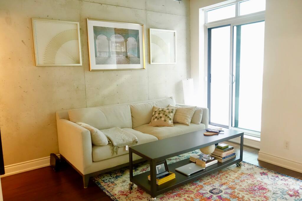 Large living room with balcony!