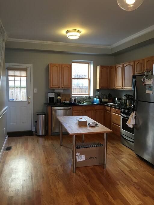 Full kitchen adjacent to living area