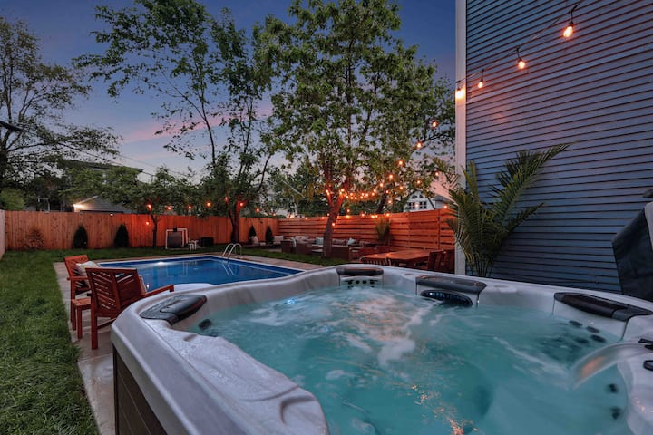 Heated Saltwater Pool & Spa · Central Wichita Gem
