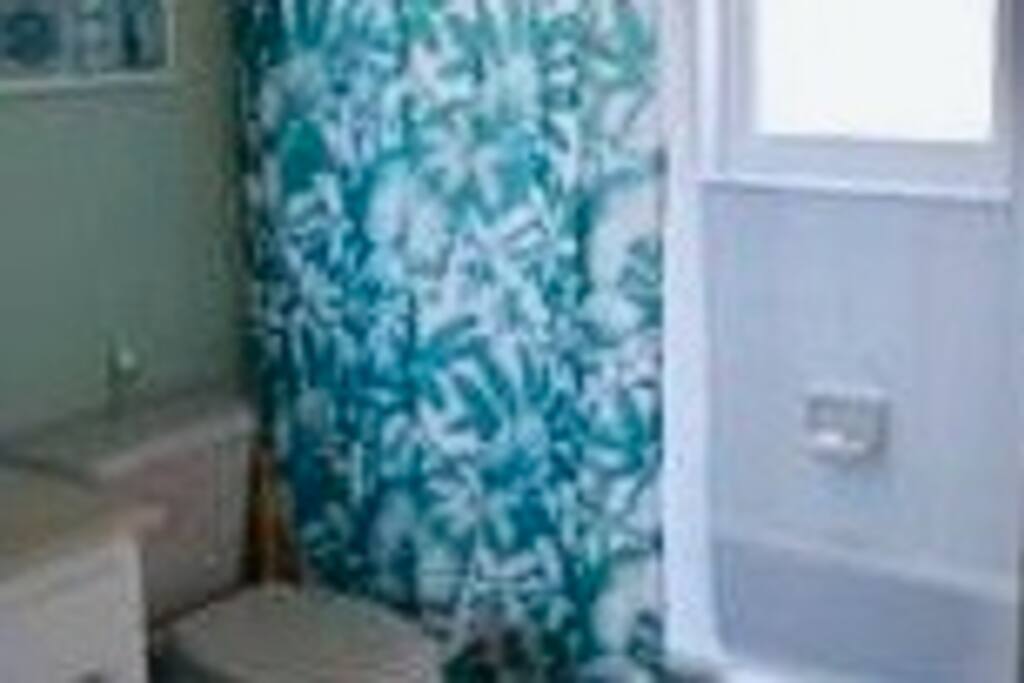 Full private bath and shower. Connected to room and not shared!