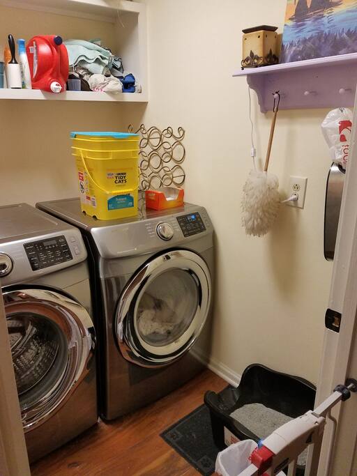 Laundry room with Tide detergent